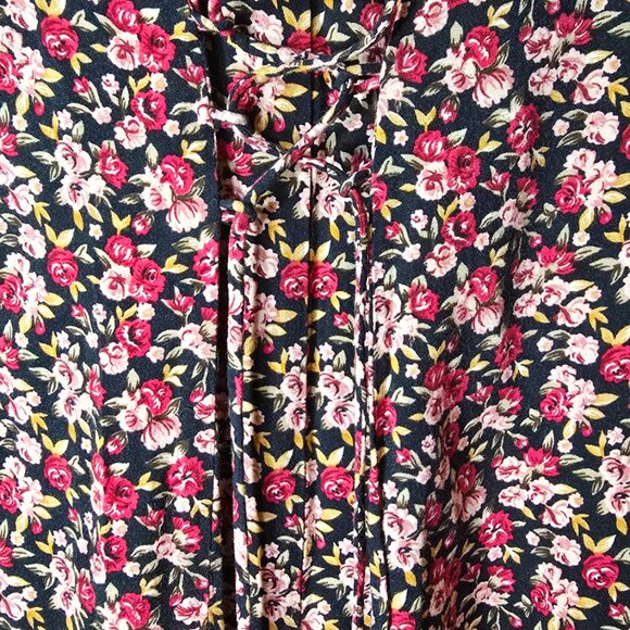 90s rose pattern long dress - Picture 4 of 4